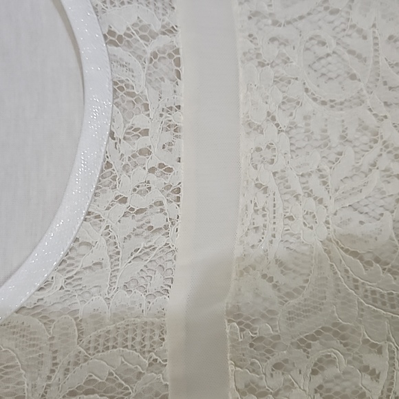 Express Off White Lace Sleeveless Top Size Large - Picture 4 of 6